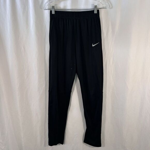 Nike Joggers Girls XL Black Pull On Drawstring Dri Fit Pockets Lightweight - Picture 1 of 12